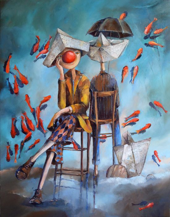 Obraz Olejny Wolne elektrony - Małgorzata Piątek-Grabczyńska