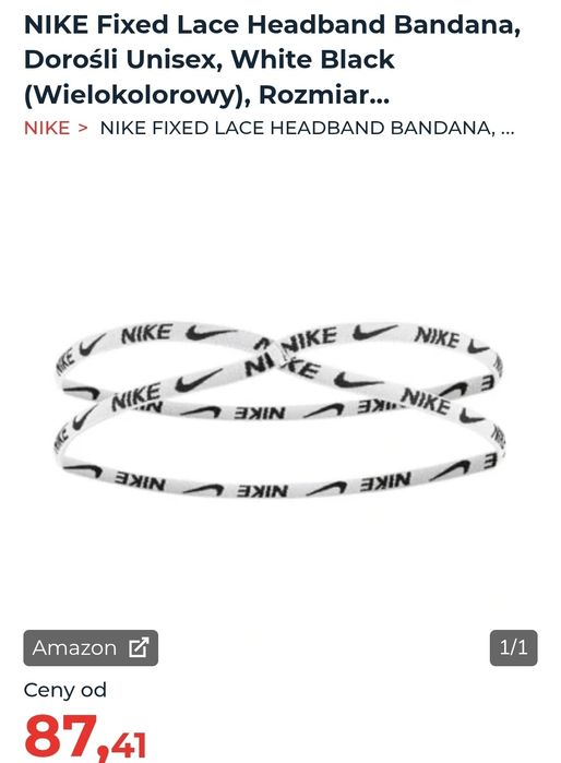 Nike Fixed Lace Headband opaska do włosów  różowa