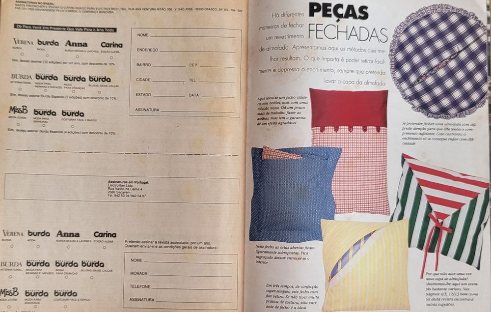 Burda Costura Fácil e Burda Almofadas