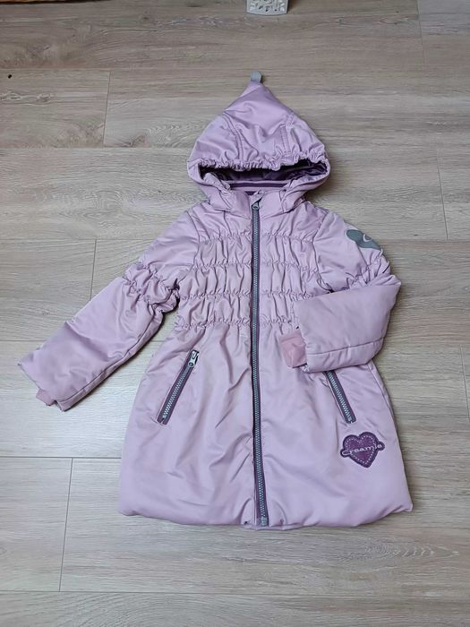 Płaszczyk przejściowy ocieplany suwak kieszenie kaptur 'Creamie' 104