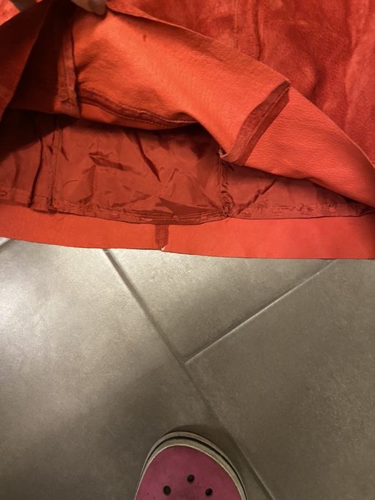 Skórzana czerwona spódniczka rozm S
