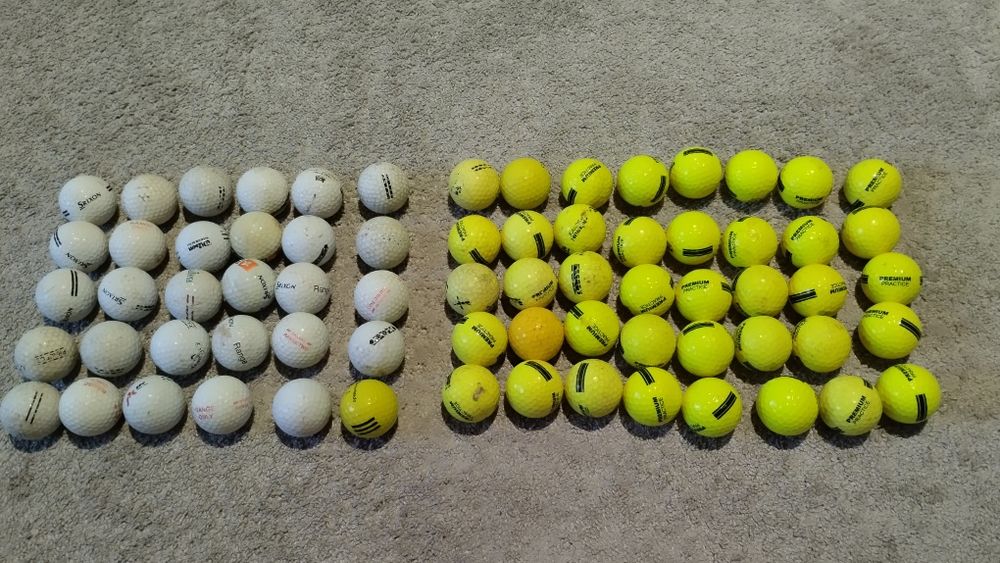 Lote de 70 bolas de golfe.
