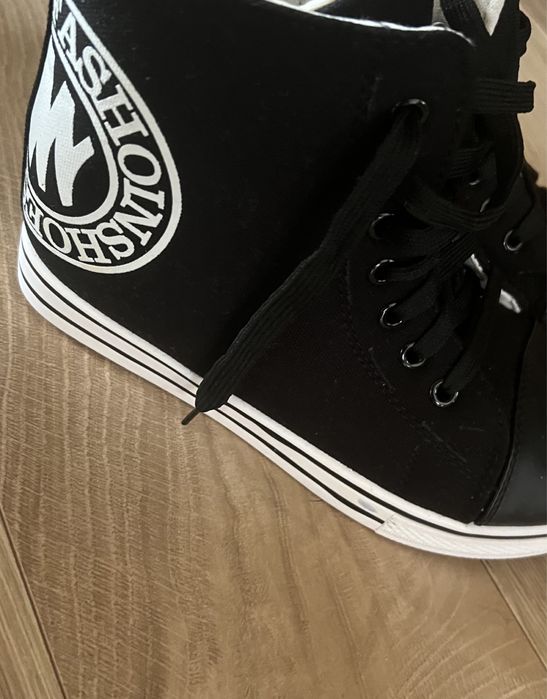 Trampki czarne koturny 39 NOWE