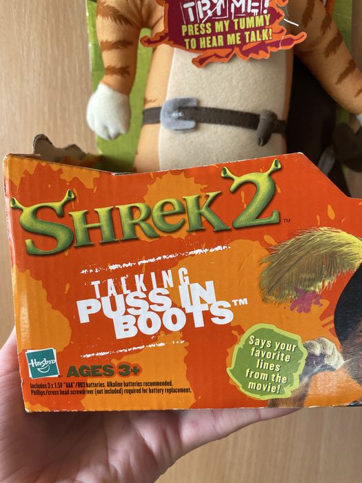 Говорящий Кот в сапогах из мультфильма «Шрек 2», мягкая игрушка