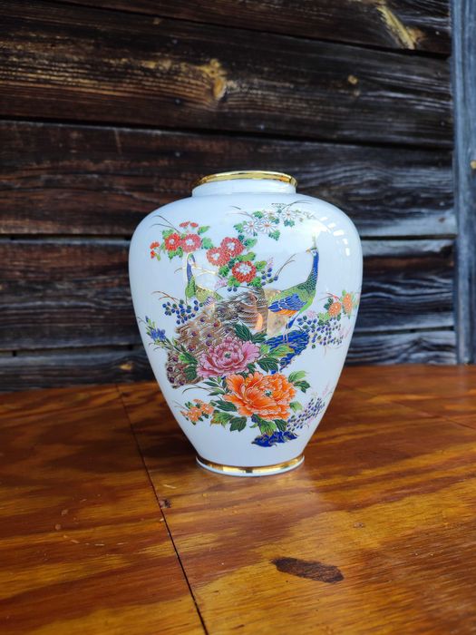 Porcelanowy wazon motyw pawia Mitterteich - design - vintage D11