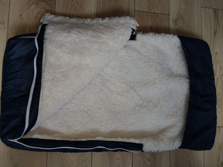 Tanio! Okazja Śpiwór śpiworek do wózka granat i biel