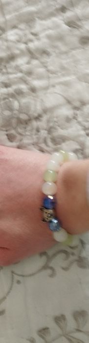 Bransoletka koraliki kolorowe pastelowe perłowe kotek handmade hippie