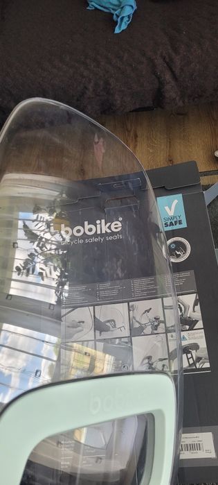Zestaw fotelik rowerowy i osłona bobike go mini marshmallow mint