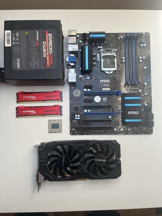 Zestaw części PC (i5, 16GB RAM, MSI, R9 380)