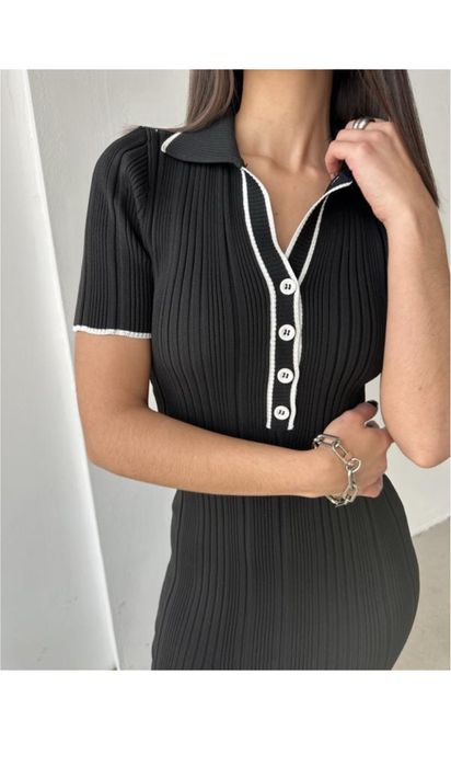 Сукня міді в стилі old money чорна