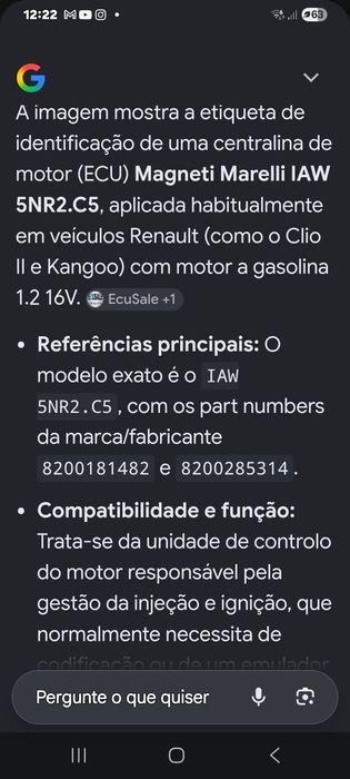 Centralina motor Renault clio 2 1.2 16v