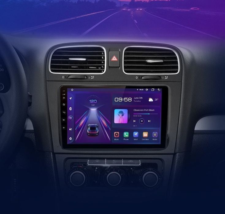 VW Golf 6 – Radio Android 15 9" CarPlay Android Auto 2GB/32GB GPS Nawigacja Stacja Multimedialna WiFi Bluetooth PL
