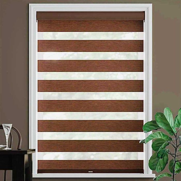 Ролети тканинні на вікна День-Ніч. Рулонні штори від виробника Дешево