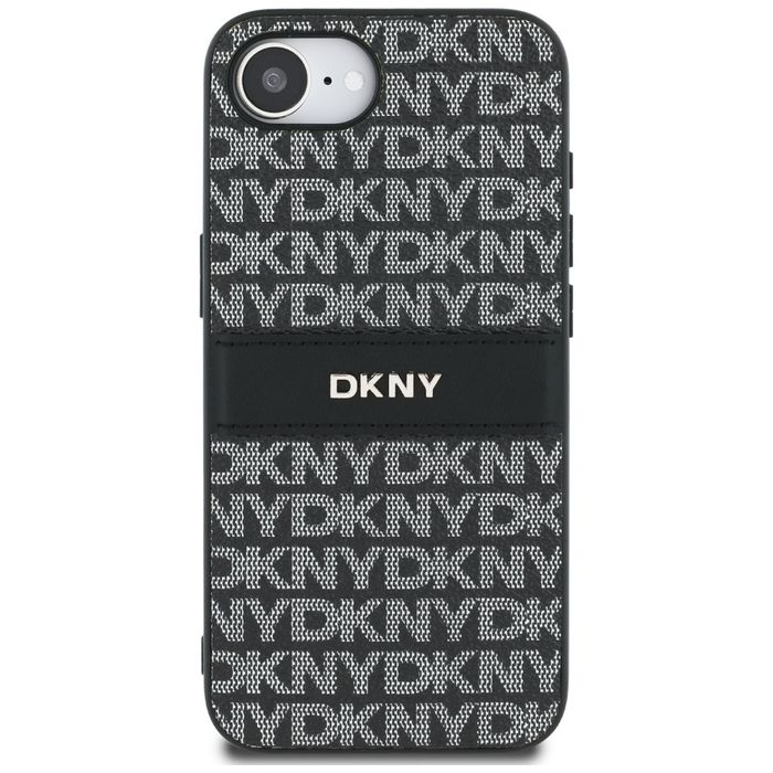 Etui DKNY Repeat Texture Pattern Tonal Stripe do iPhone 16e czarny
