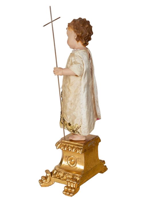 Menino Jesus com Peanha e Cruz prata | século XIX