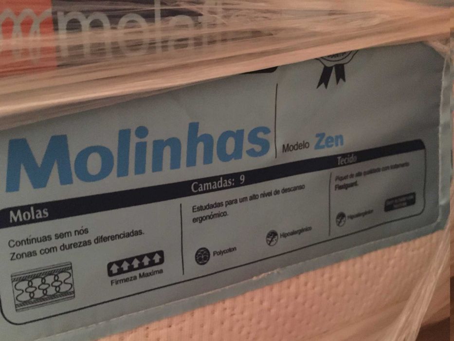 cama: sommier + colchão Molaflex 200x160cm - como novo -50% sobre pvp
