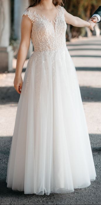 Suknia ślubna z gorsetem XS/34 wzrost 165+6,5