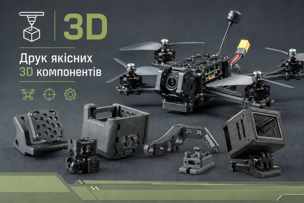 3д Друк компонентів для БПЛА та FPV. Apex, Mark4. Кріплення для антен, GPS модулів, камер