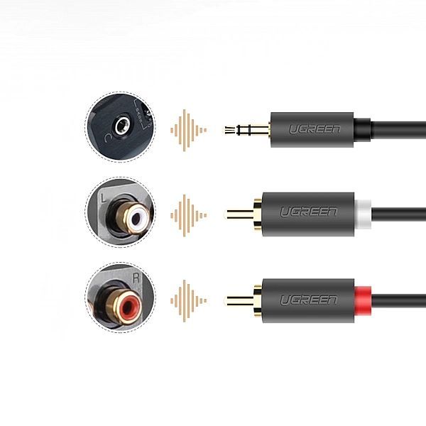 Ugreen kabel przewód audio 3,5 mm mini jack (męski) - 2rca (męski) 1,5