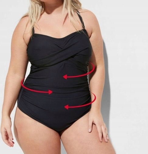 B.P.C kostium jednoczęściowy marszczony czarny 40.