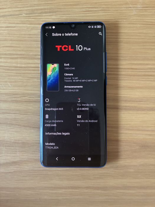 Telemóvel TCL 10 plus