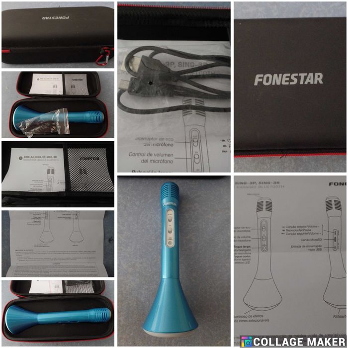 Microfone Bluetooth Karaoke Fonestar Sing-3A (818)