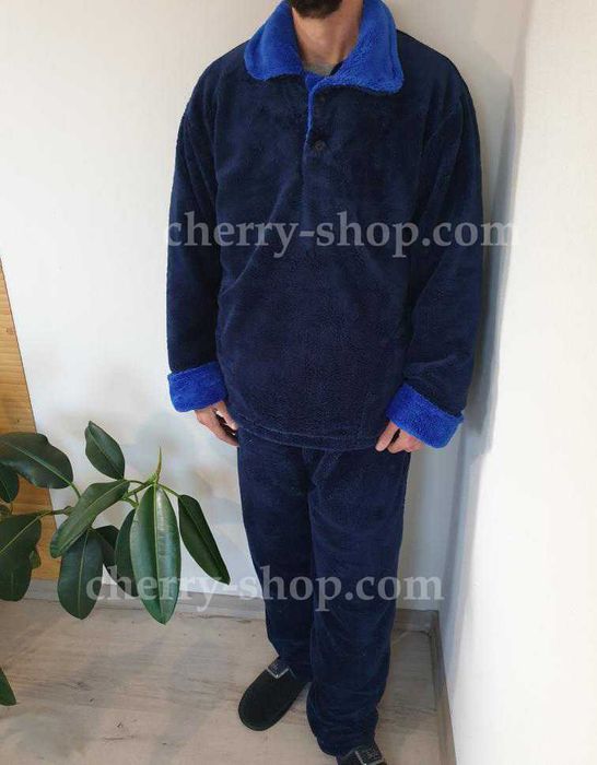 Очень теплая мужская махровая пижама-костюм,размер46-62,піжама чоловіч