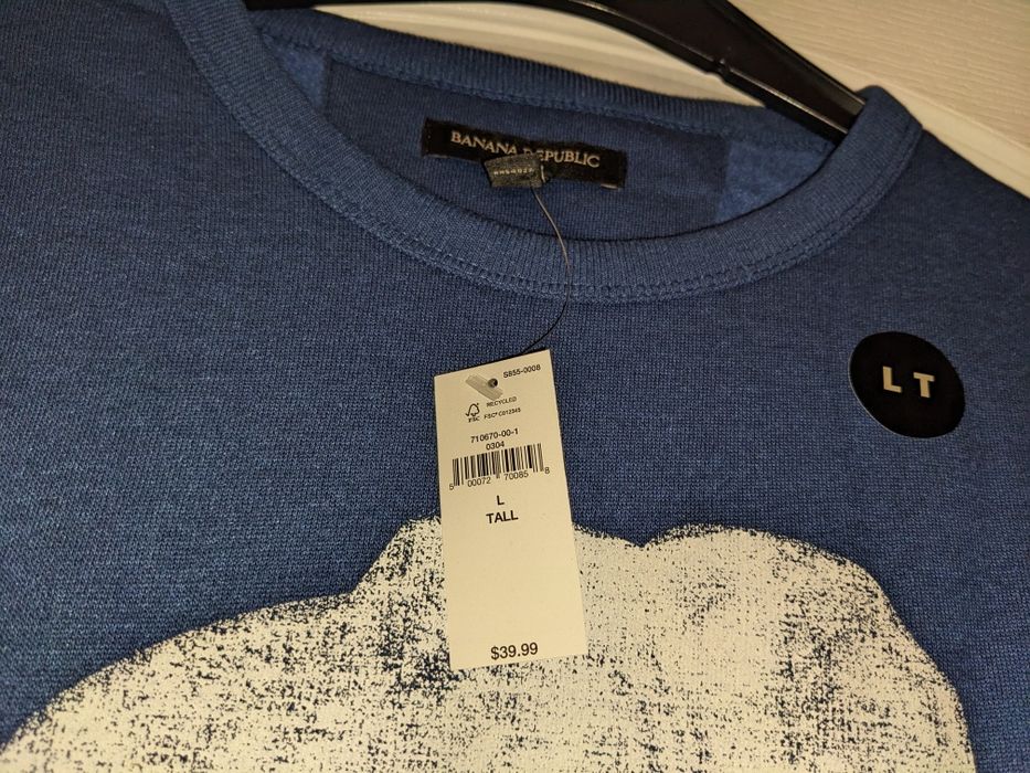 Sweatshirt Banana Republic L Tall свитер для высоких худи флис gap