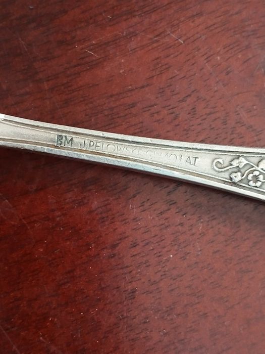 Przedwojenna Warszawa Pelowski posrebrzany widelec