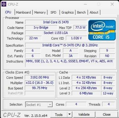 HP CPU Intel Core i5 3470