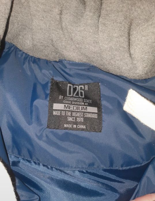 Casaco sem mangas azul e camel M