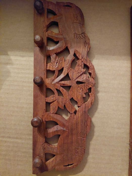 Chaveiro madeira com elefantes NOVO 3