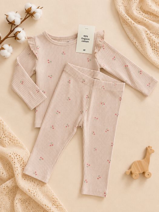 Бавовняний комплект в рубчик h&m