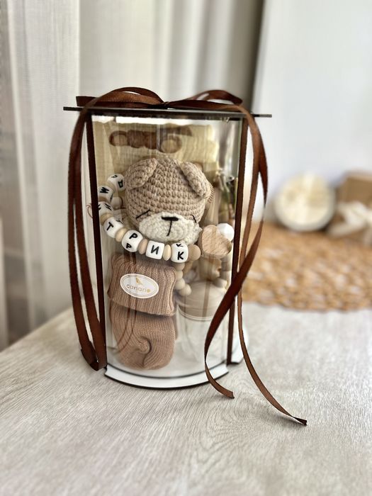 Подарунок на хрещення, виписку! Тримач для соски, Іменний гризунець