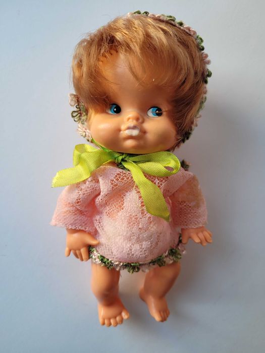 Лялька ГДР гумова, вінтаж 18см рідний одяг