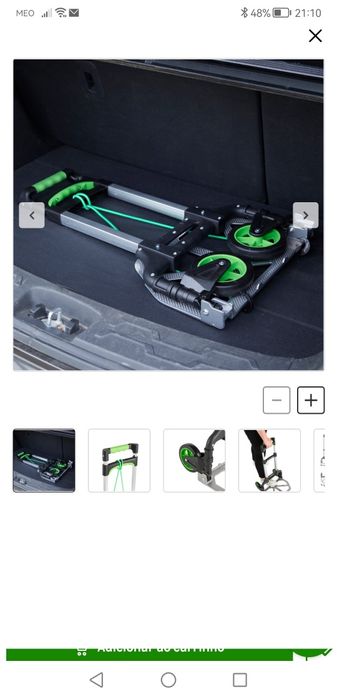 Carro de transporte dobrável alumínio 70 kg