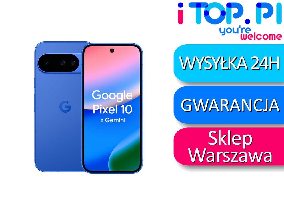Google Pixel 10 128gb Niebieski NOWY ZAFOLIOWANY Sklep iTop Warszawa