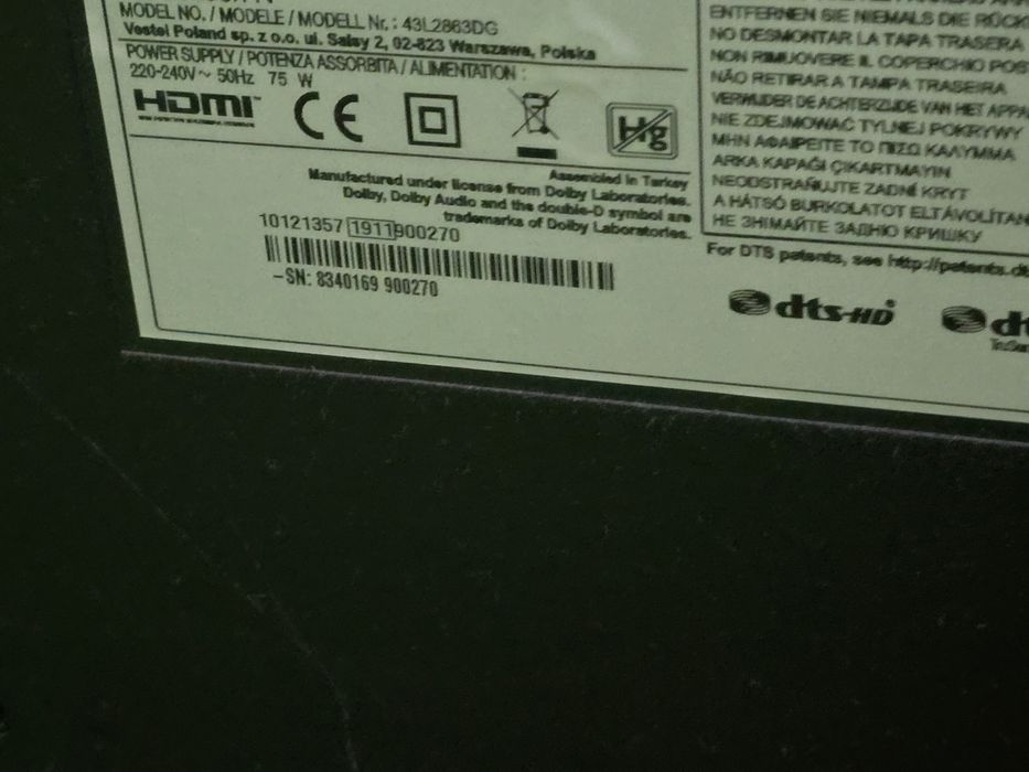 Telewizor LCD Toshiba 43 całe stan bdb.