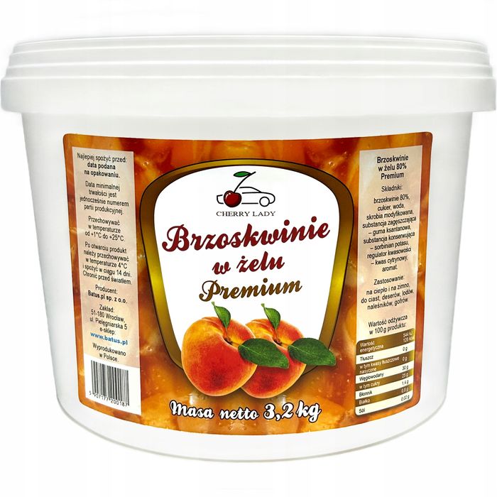 Brzoskwinie W Żelu Cherry Lady 3,2 Kg - Frużelina Premium 80%