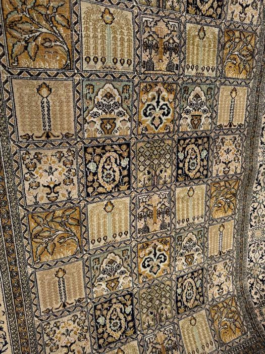 Vintage Jedwabny r. tkany dywan perski GHOUM / Qom 200x125 gal. 6 tyś