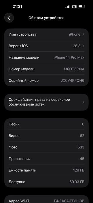 Продам Iphone 14 pro max  128ГБ