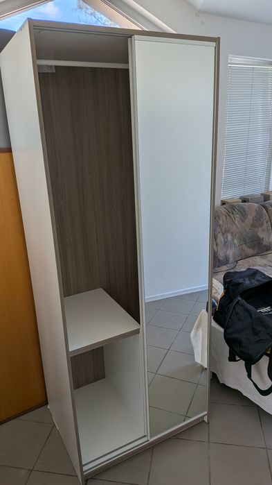 Szafa Ikea Trysil 80x61x202 przesuwne drzwi lustro Biała