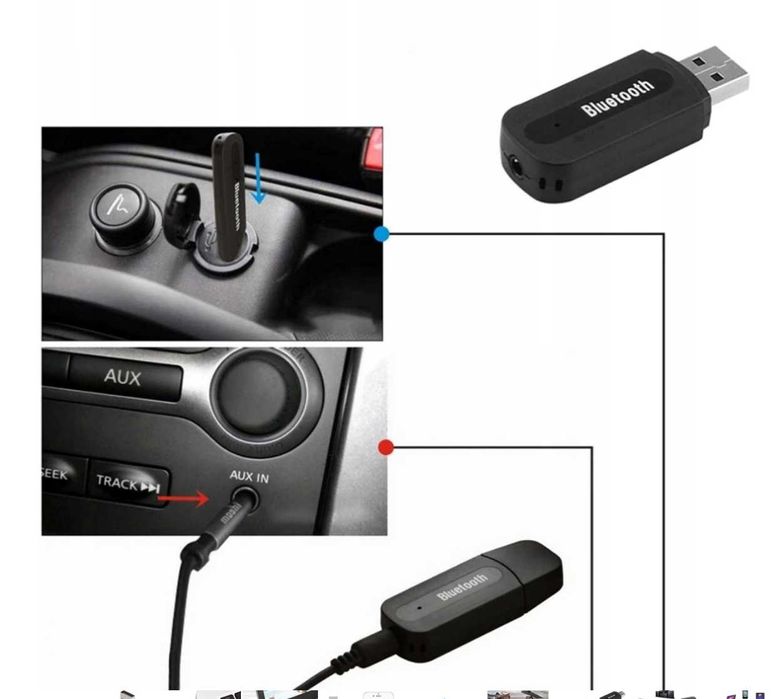 ODBIORNIK DŹWIĘKU adapter bluetooth usb aux bezprzewodowa transmisja