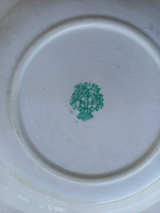 Parto, c floral verde, da Cerâmica Lufapo Massarelos Portugal