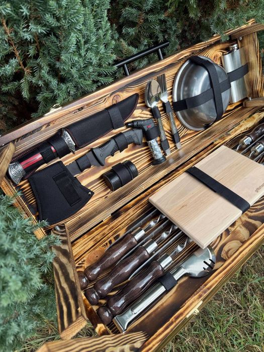 Шампура в кейсе столике на подарок мужу начальнику на день рождения