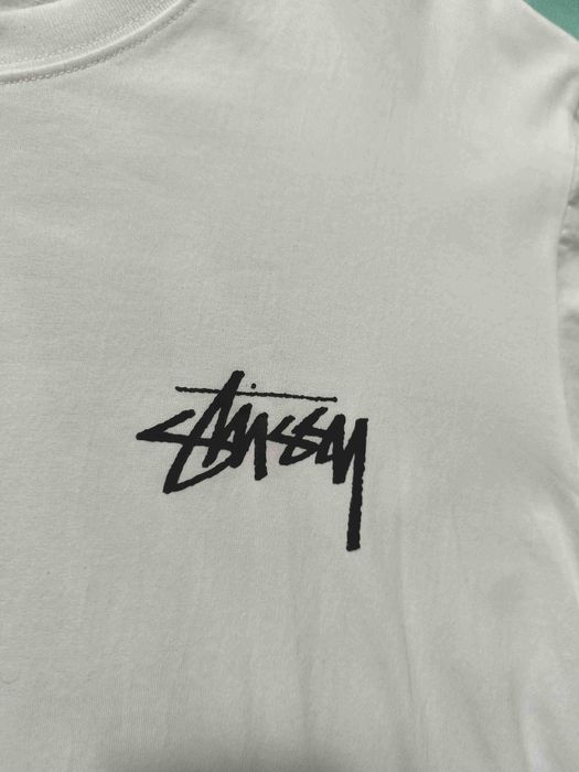 Stussy Męska Biała Koszulka z Nadrukiem XL