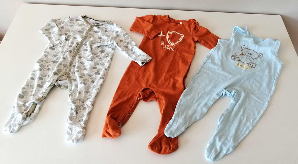 zestaw pajacy pajace śpiochy piżama do spania śpioszki pajacyki 74cm