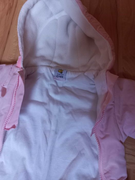 TANIO Kombinezon ciepły marki JUST TOO CUTE różowy 62cm 0-3 miesiące