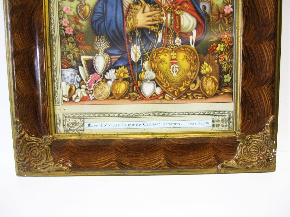 antiga imagem religiosa emoldurada-Mater Dolorosa in Monte Calvario