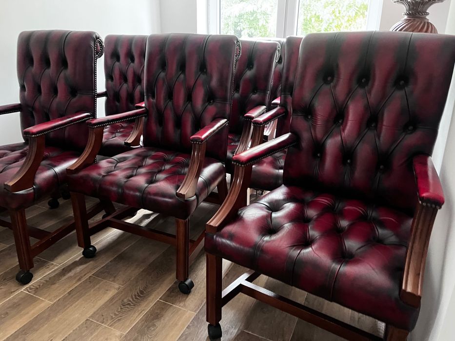 Fotele Angielskie Chesterfield skóra nakrapiana oryginał